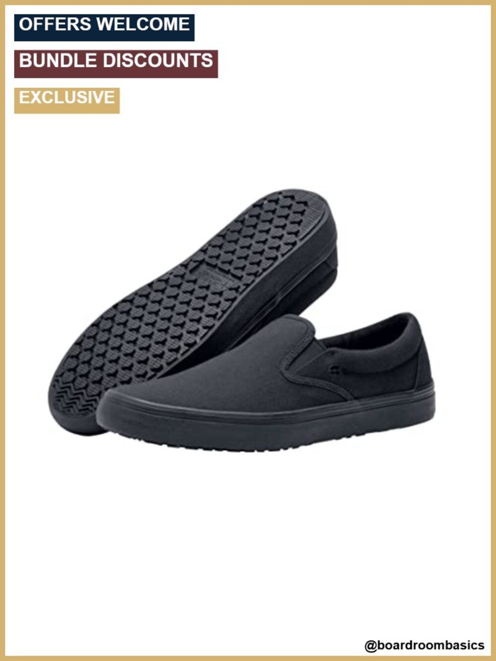 Unisex Slip-On Work Shoe Non-Slip Water-Resistant Canvas